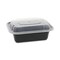 Pactiv Corp. Newspring VERSAtainer 4.5 x 5.5 x 1.75 12 oz Plastic Microwavable Containers - Black/Clear (150/Carton)